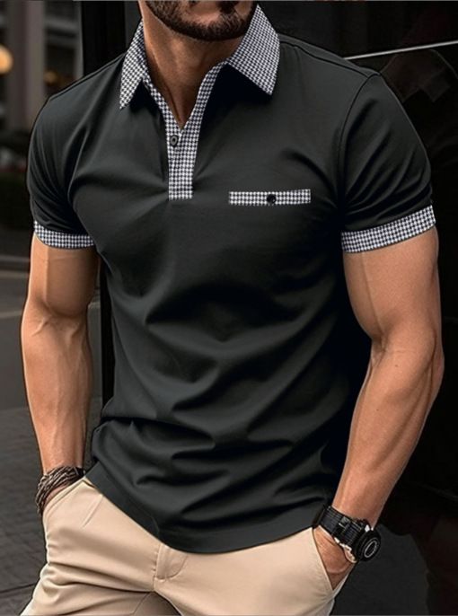 2025d 2024 New INS Summer Quick-Dry Plaid Men's Sports Polo Shirt_voghion.com