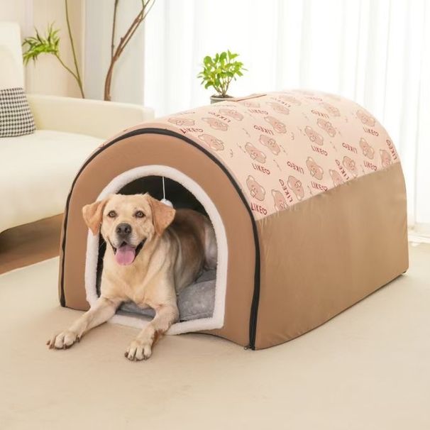 Winter Warm Nest Removable Washable Bed Four Seasons Large Dog Cat House_voghion.com