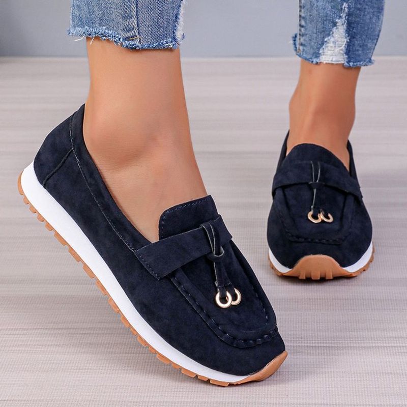 Herbstmode Einzelschuhe Vielseitige flache Unterseite Bequeme Halbschuhe Freizeitschuhe für Damen_voghion.com