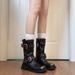 Women's Genuine Leather Ankle Boots Chunky Heel Short Boots 2025 Fall/Winter New_voghion.com