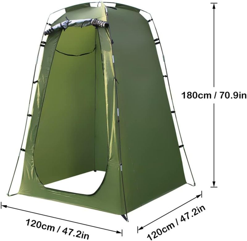Portable Camping Toilet Tent Outdoor Shower Changing Room With Privacy Screen Waterproof Instant Setup For Beach Fishing Includes Carry Case Stakes_voghion.com