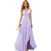 Women's Clothing New V Neck Pleated Slit Straps Long Chiffon Christmas Party Dress Skirt_voghion.com