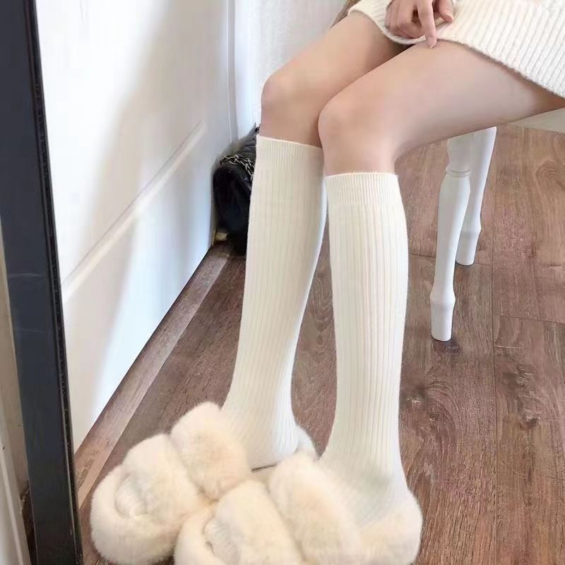 Herbst Winter Lange Hohe Rohr Vertikale Schwarz Oberschenkel Verdickt Warme Overknee Socken Frauen_voghion.com
