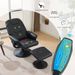 Massagesessel Mit Liegefunktion, Heizung & Hocker, Relax-Fernsehsessel Aus PU-Stoff, 360° Drehung, Schwarz_voghion.com