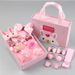 Kinderkleidung, 18-teiliges Set, tragbare Geschenkbox, Haarseil, Prinzessin, kleines Mädchen, Haarseil, Baby-Haarspange, Geschenkbox-Set_voghion.com