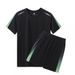 Sportstøjsæt til mænd, lavet af polyester, ultratyndt sommertøj, høj elasticitet, afslappet, hurtigtørrende, todelt herresæt_voghion.com