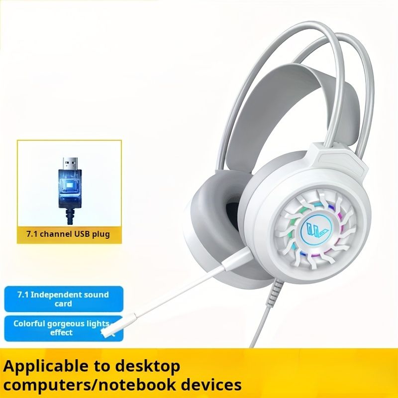 Gaming Headset Wired 7.1 Channel Noise Cancelling Multifunctional Surround Sound Headphone Over-Ear For Computer Laptop USB_voghion.com