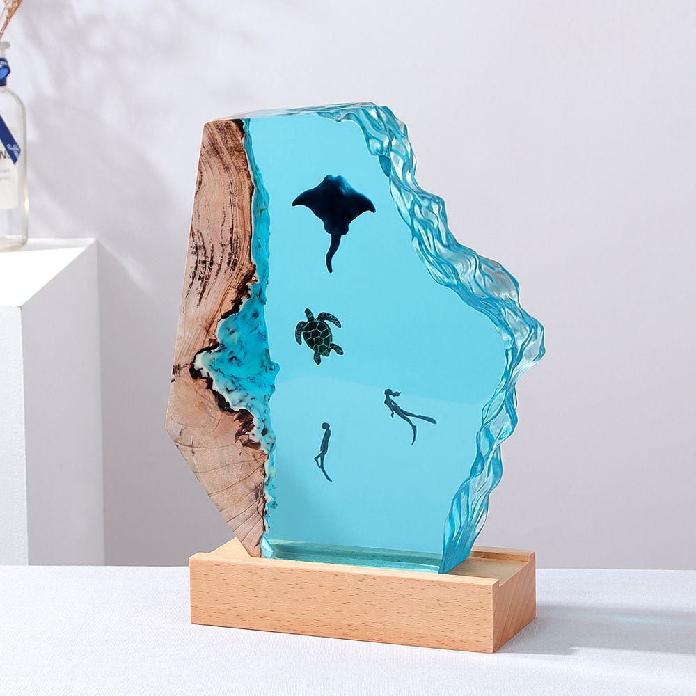 Epoxiharts Ocean Micro Landskapsdekoration Creative Award Konferens Minnesgåva Handgjorda hantverk_voghion.com