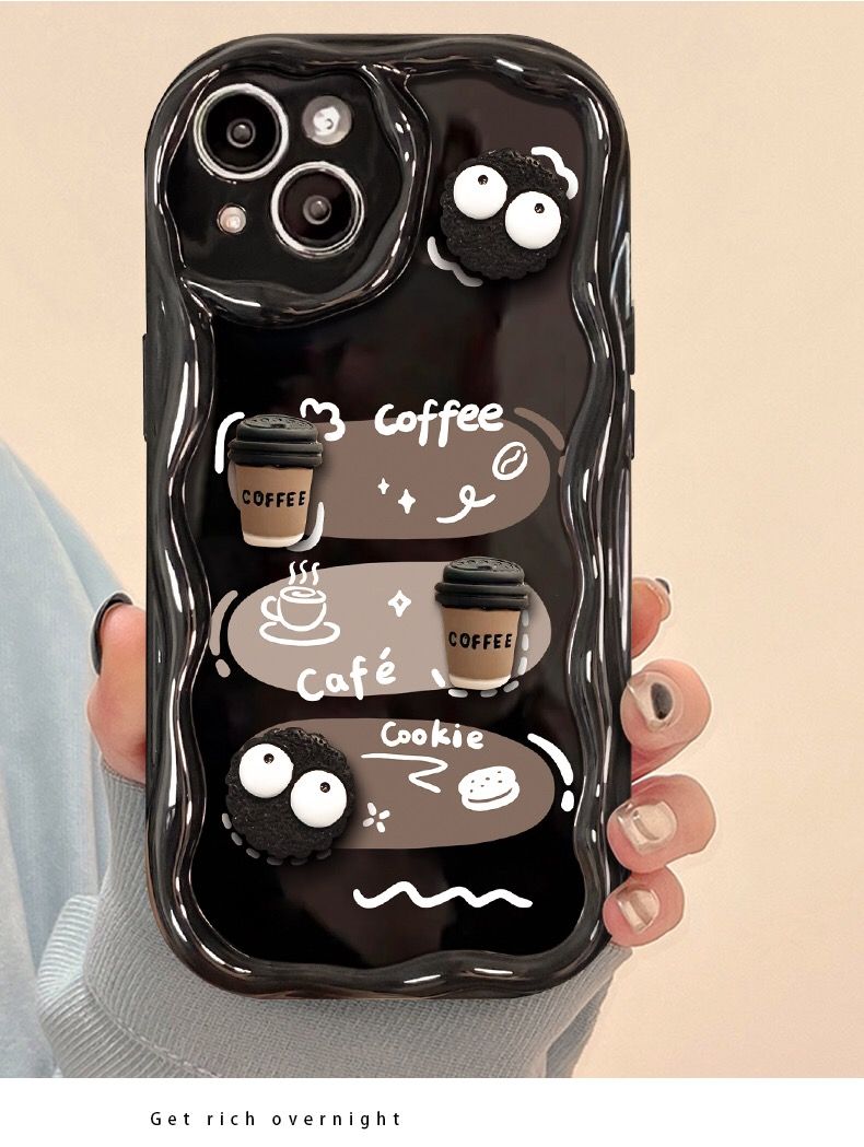 For Samsung Galaxy S25 S24 Ultra S23 Plus S22 S21 S20 FE M14 M34 M54 A51 A20S A50 HOT 3D Coffee Toy Cartoon Wave TPU Soft Phone Case_voghion.com