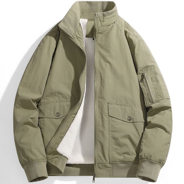 Giacca invernale da uomo foderata in pile – Nylon impermeabile, vestibilità oversize (L-5XL, antivento, isolamento termico, nero/kaki/verde militare)_voghion.com