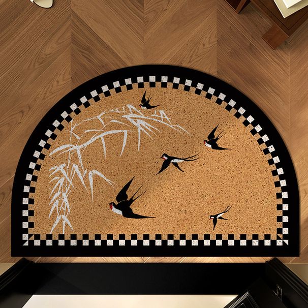 Antique Door Mats For Entrances, Carpets For Outside The Door, Dirt Resistant Wire Loops, Non Slip Semi Circular Door Mats, Can Be Cut Indoors_voghion.com