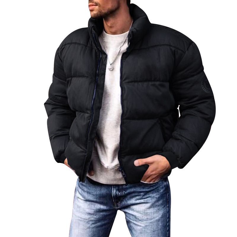 Gepolsterte Winterjacke für Herren – Steppmantel mit Stehkragen | Verdickter, winddichter Parka_voghion.com