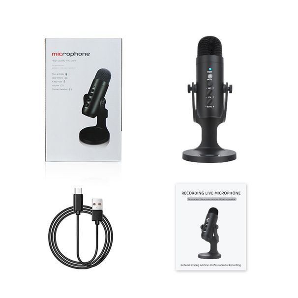 Profesionální USB kondenzátorový mikrofon Studiový nahrávací mikrofon pro PC Počítačové hry Streaming Podcasting Laptop Desktop_voghion.com