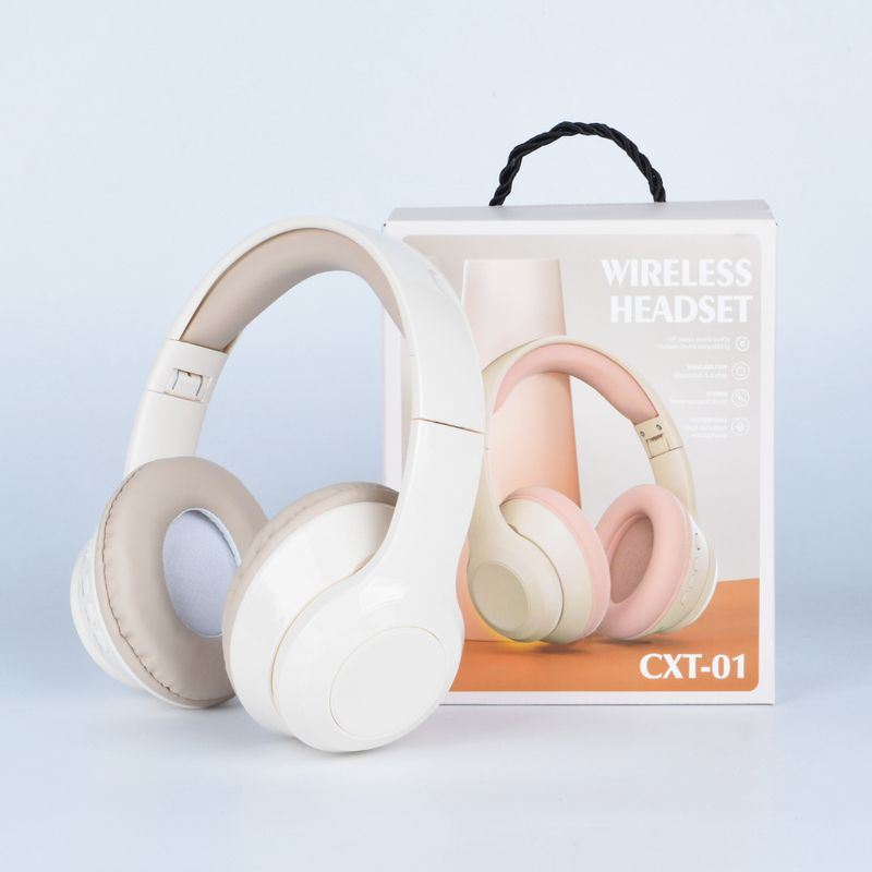 Nuovo CXT-01 Macaron Headset Auricolare Bluetooth Stereo Subwoofer Card Auricolare Wireless_voghion.com
