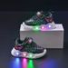 Spring Autumn New Children's Leather Spider Web LED Light up for Small and Medium sized Boys Casual Sports Shoes_voghion.com
