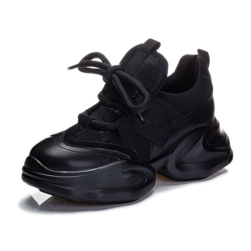 Damenschuhe, höhenverstärkende, dickbesohlte Papa-Schuhe für Frauen, Ins Trend Spring New Rindsleder, dickbesohlte Plateauschuhe, lässige Sportschuhe_voghion.com