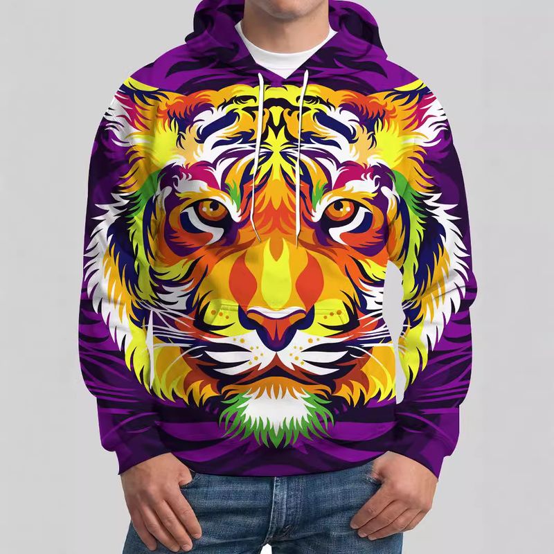 Kapuzenpullover für Herren mit 3D-Druckmuster und langen Ärmeln für Herbst und Winter_voghion.com