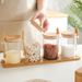 Transparent Glass Bottle Box Set Kitchen Storage Food Grade Sealed Seasoning Salt Jar_voghion.com
