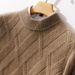 Korean autumn and winter new woolen men's half high neck casual thick pullover loose cashmere knitted base sweater_voghion.com