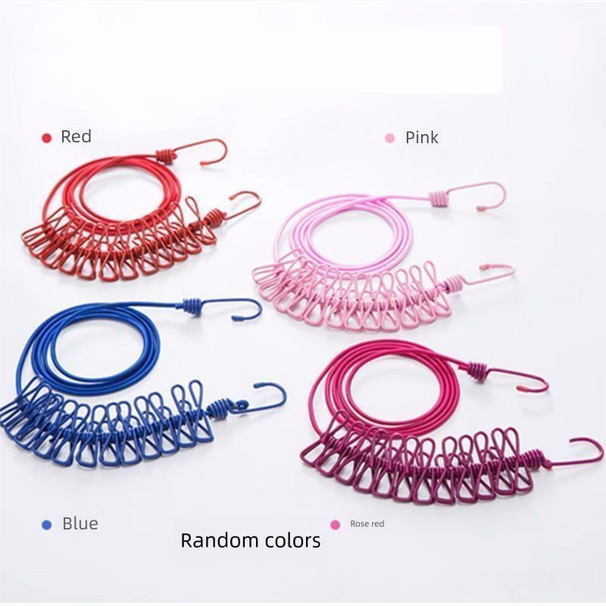 Stendibiancheria portatile da viaggio, telescopico, antivento, comodo gancio per asciugare i vestiti._voghion.com