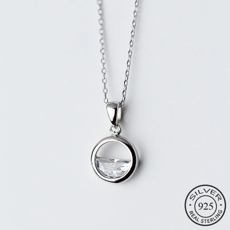 Colar com pingente circular minimalista de cristal, joias minimalistas de barbatanas_voghion.com