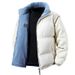 Wende-Winterjacke für Unisex – Puffermantel aus dickem Polyester mit Stehkragen, warm und bequem für den täglichen Gebrauch (Weiß/Schwarz/Braun)_voghion.com