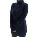 "Women's High-Neck Chunky Knit Sweater Dress – Long Sleeve Retro Pullover (S-XXXL, Black/White/Grey/Violet/Khaki)"_voghion.com
