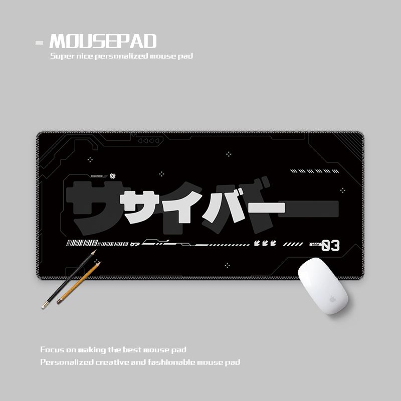 Ασυναγώνιστης ποιότητας μινιμαλιστικό μαύρο ποντίκι Network Cyberpunk, μεγάλου μεγέθους, επιτραπέζιο μαξιλάρι TechSource Cyber Deskmat_voghion.com