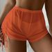 New Multicolor Mesh Swimsuit Women's Lace Up Solid Color Boxer High Waist Beach Bikini Bottoms_voghion.com