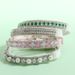 Set Pink Square Collar Small Cat Green Zircon Leash Dog Chain_voghion.com