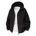 Unisex Waterproof Windbreaker Jacket – Oversized Streetwear Hooded Windcoat (S-XXXL, Mocha/Black/White)_voghion.com