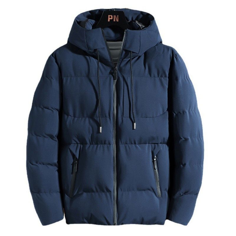 Jaqueta masculina de algodão com capuz para inverno, casaco acolchoado leve e quente, à prova de vento, casual e prático para esportes ao ar livre_voghion.com
