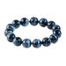 Bracelet polyvalent Donghai Ketang en bois d'œil de tigre bleu naturel et calcédoine, motif éclair, pierre de courage_voghion.com