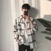 Spring and Autumn Checkered Long Sleeve Trendy Korean Version Loose New Ins Hong Kong Style Men's Robe Handsome Shirt_voghion.com