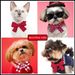 Pet Tie Valentine's Day Red Polka Dot Plaid Striped Bow Tie, Dog Cat Grooming Accessories_voghion.com