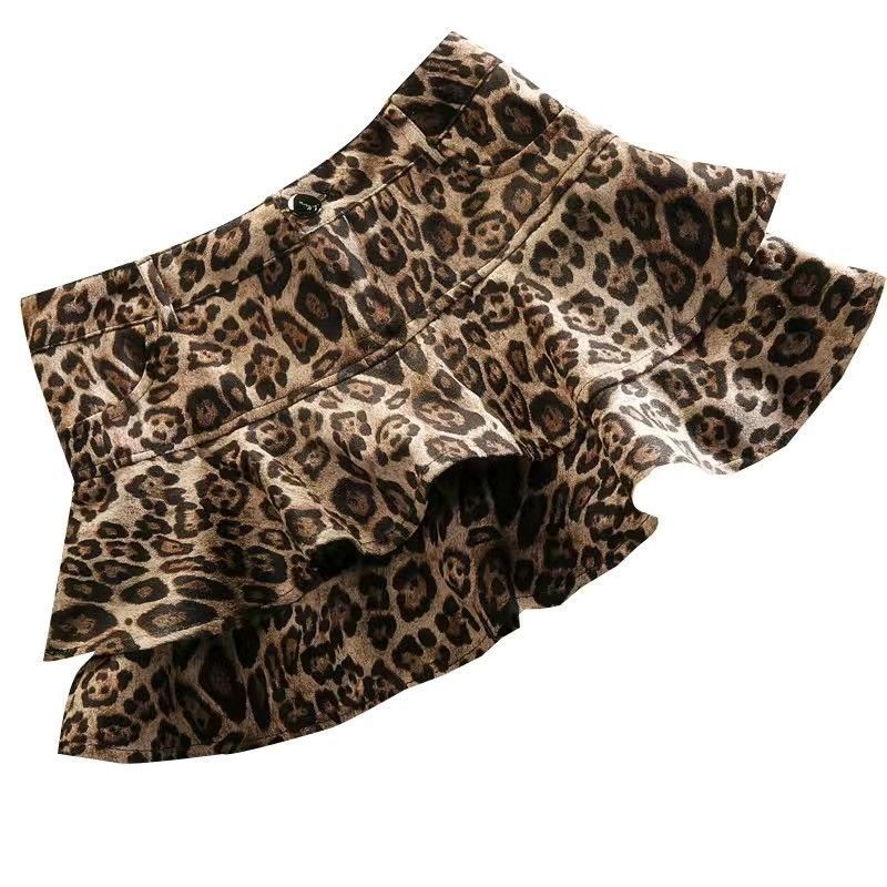 Jupe bouffante à imprimé léopard pour femme, nouvelle collection printemps, tendance, slim, courte, taille haute, hanches_voghion.com