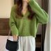 Korean-Style Oversized Cardigan Sweater – Soft V-Neck Button Front Open Knit, Cozy Loose Fit, Casual Chic_voghion.com