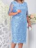 New Women's Plus size Dresses with Embroidered Lace Fit Cocktail Dresses for Spring and Summer Seasons_voghion.com