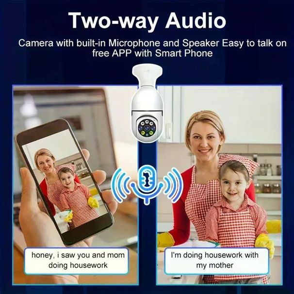 Wireless Light Bulb Security Camera 1080P Wireless 360-degree Panorama Intelligent High-definition Household Light Bulb, Surveillance Camera 1080P High-definition WiFi Pet Surveillance Camera_voghion.com