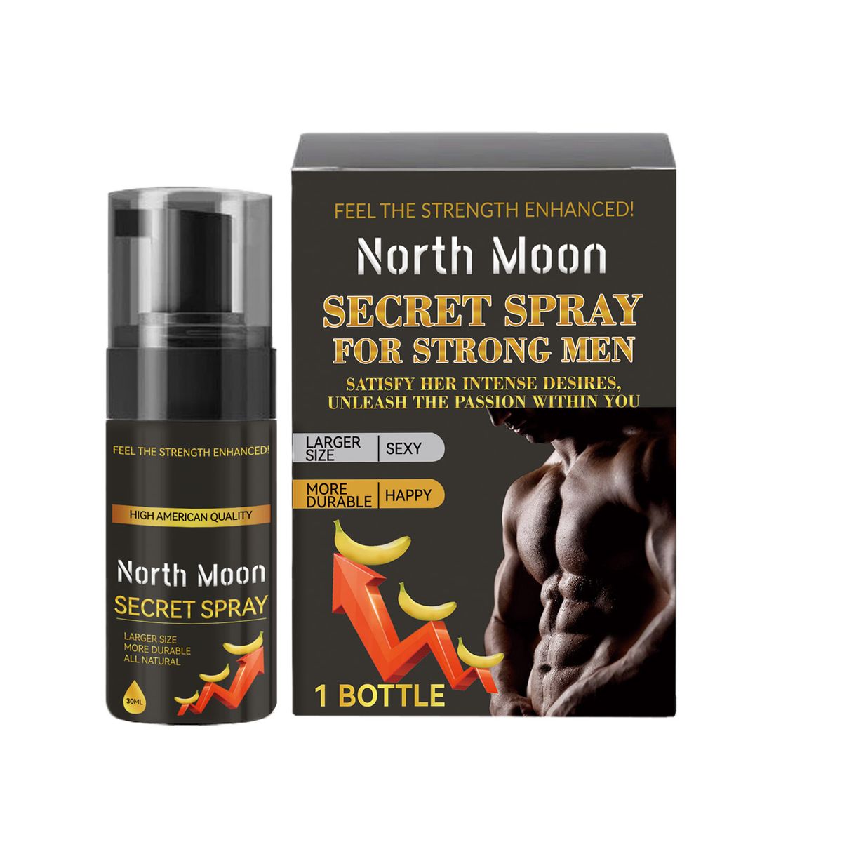 Férfi North Moon masszázs testápoló Strong Vitality tartós, gyengéd ápoló spray_voghion.com