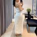 2025 Spring Summer New Three-Dimensional Flower Strap Top Pocket Half Skirt Elegant Cotton Linen Set For Women_voghion.com
