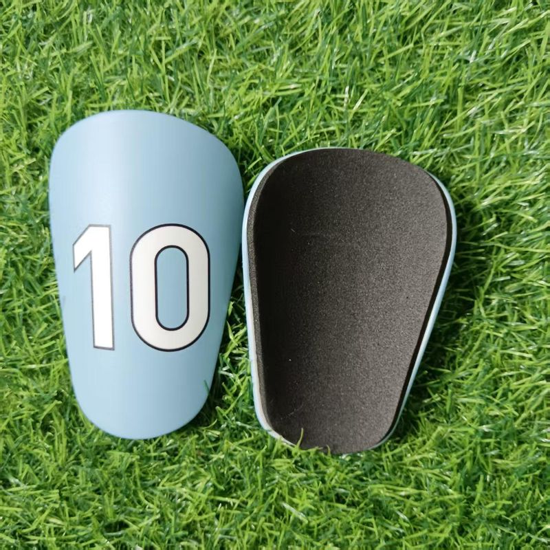 Adjustable Soccer Shin Guards With Player Number Designs (7,9,10,17) - Lightweight Plastic Leg Protection For Football, Basketball & Volleyball_voghion.com