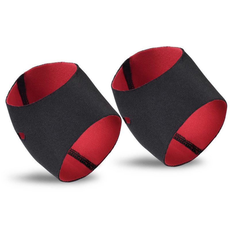 Breathable Heel Socks For Indoor & Outdoor Use - Anti-Slip Comfort Foot Protectors With Soft Cushioning (Black With Red Lining, One Size Fits All)_voghion.com
