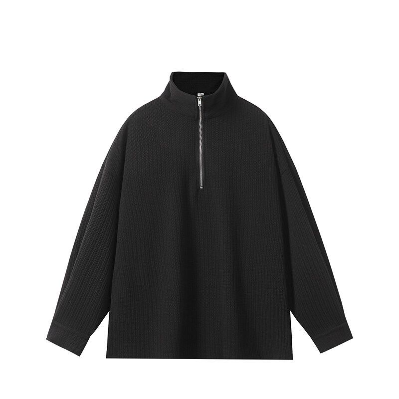 Streetwear-Pullover mit halbem Reißverschluss für Herren – Leichte, langärmlige Alternative zum lässigen Hoodie für den Herbst, lockere Passform, urbane Mode_voghion.com