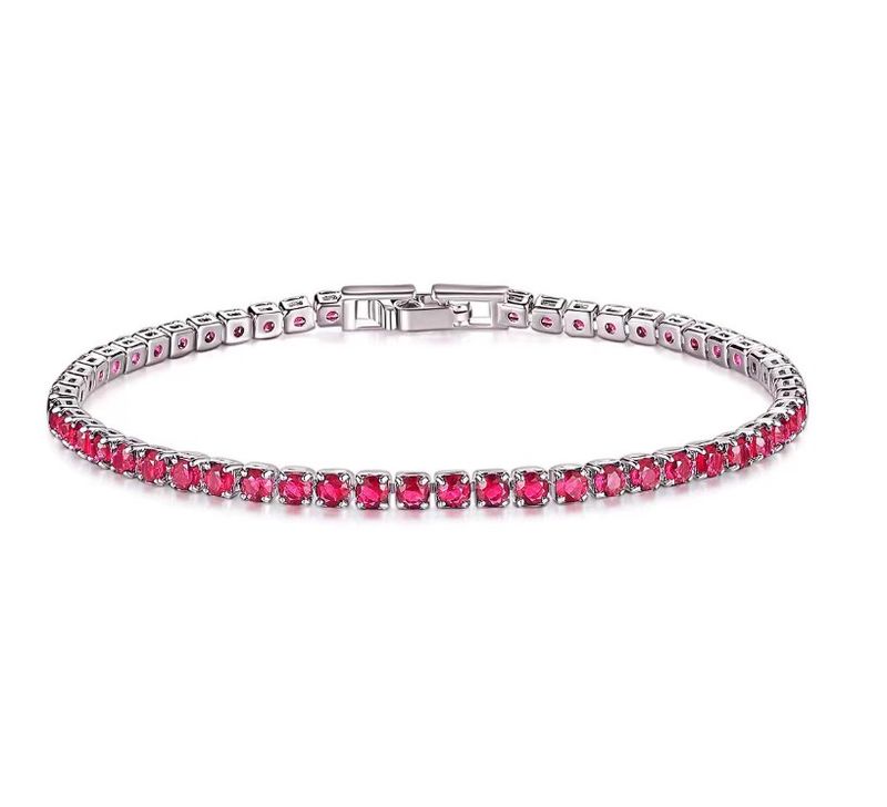Glänzendes rundes Tennisarmband mit Zirkonia in Kupfereinlage_voghion.com