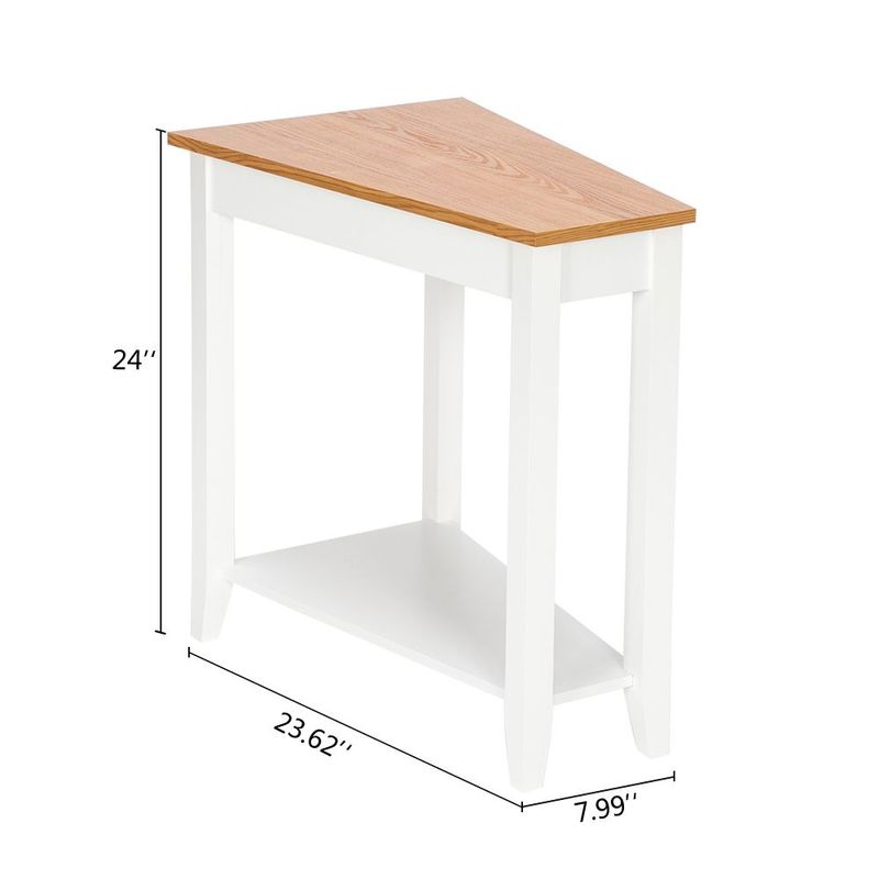 Simple And Irregular Sofa Table Light Walnut Color White_voghion.com