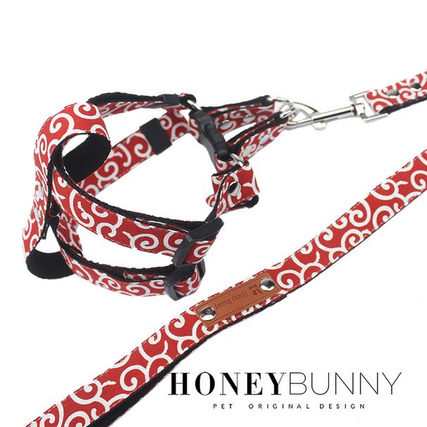 Tang Grass Pattern Chest Back Shiba Inu Outdoor Set Pet Japanese Style Dog Walking Leash_voghion.com