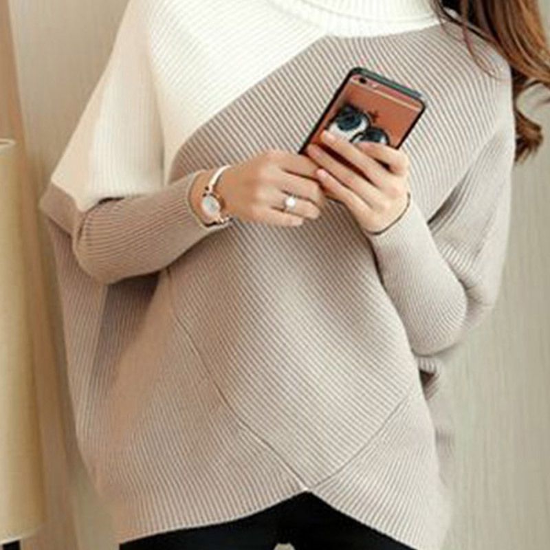 Women's Knitted Pullover Women's Wild High-necked Warm Sweater_voghion.com