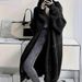 Oversized Longline Knit Cardigan For Women – Cozy Open-Front Sweater Coat With Extra Length, Thick Acrylic Blend For Autumn & Winter_voghion.com