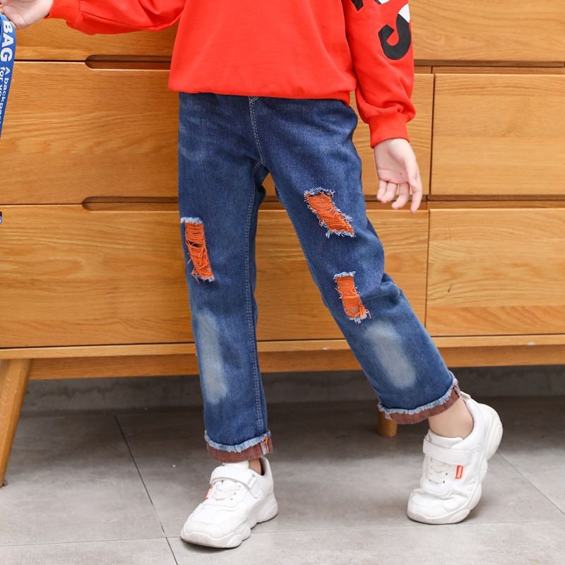 Mother & Kids Factory direct sale girls jeans wholesale spring and autumn new style children's baby wide-leg casual pants children's long pants_voghion.com